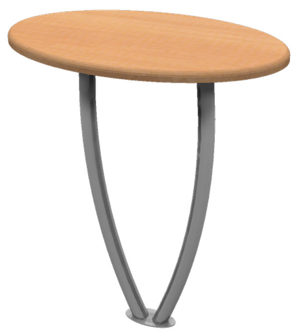 Bowed V Leg Table Oval - Click Image to Close